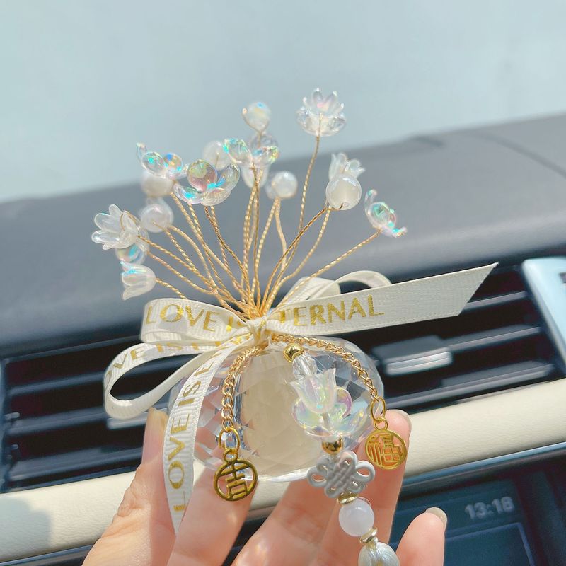 Lily Of The Valley Starry Sky Ornament Goddess Style Lucky Flower Dashboard Decoration Car Accessories_voghion.com