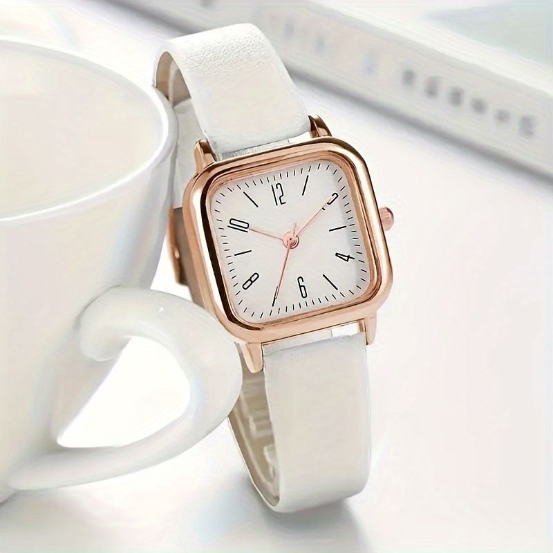 Nuevo reloj digital de cuarzo luminoso con correa de cuero para mujer_voghion.com
