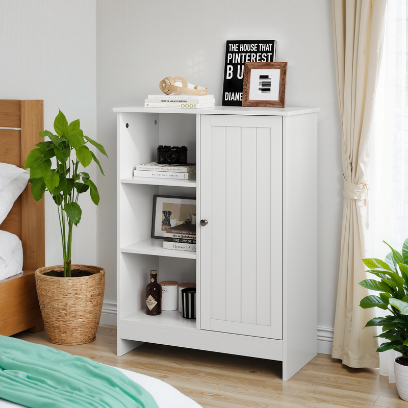 Badezimmerschrank Weiß 60x80cm con 1 Schrank, 3 Offenen Fächern_voghion.com