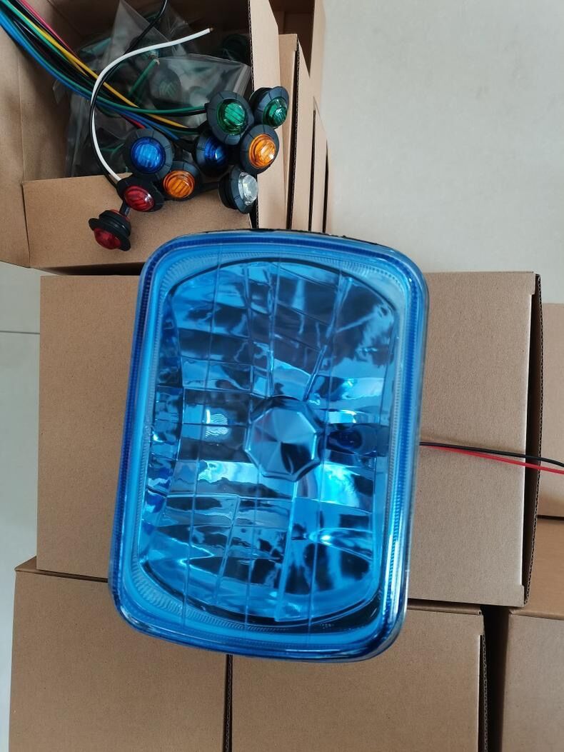 7" Inch 7x5 Square Headlight 6052 Glass Clear Lens Dia Cut White Lamp For H4/P43 Bulb OBD2 Car Accessories_voghion.com