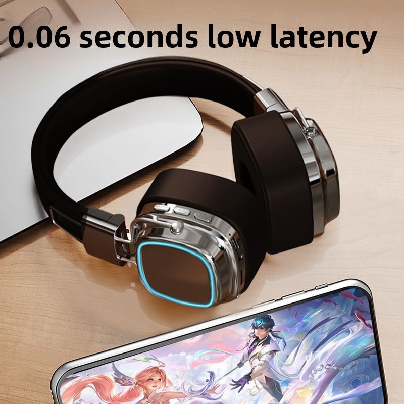 Head-mounted Trendy 5.3 Wireless Bluetooth Luminous Headphones HIFI Heavy Bass Universal For Mobile Phones And Computers_voghion.com