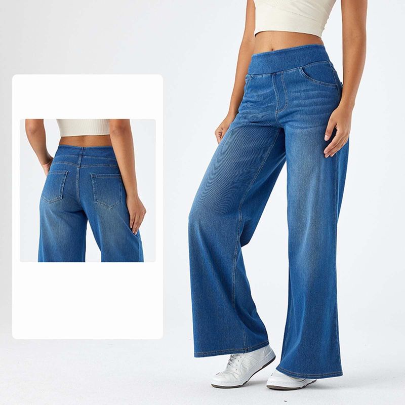 Women's Clothing New Denim Wide Leg Pants For Women High Waist Slimming Multi Pocket Straight Loose Cat Whisker Horse_voghion.com
