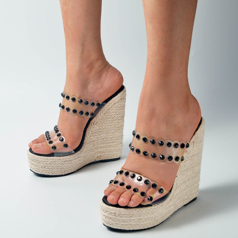 Sandali con tacco alto da donna, eleganti sandali con tacco alto in PVC, trasparenti, comodi, leggeri, con suola antiscivolo, alla moda._voghion.com