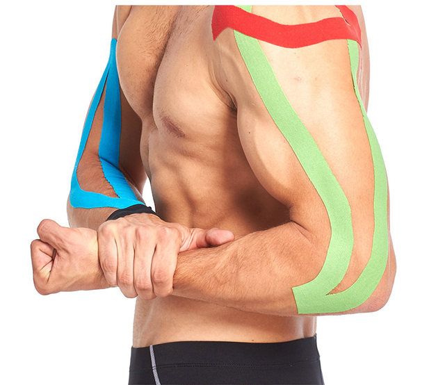 2 Size Elastic Kinesiology Tape Athletic Recovery Sports Safety Muscle Pain Relief Knee Pads Support Gym Fiess Bandage_voghion.com