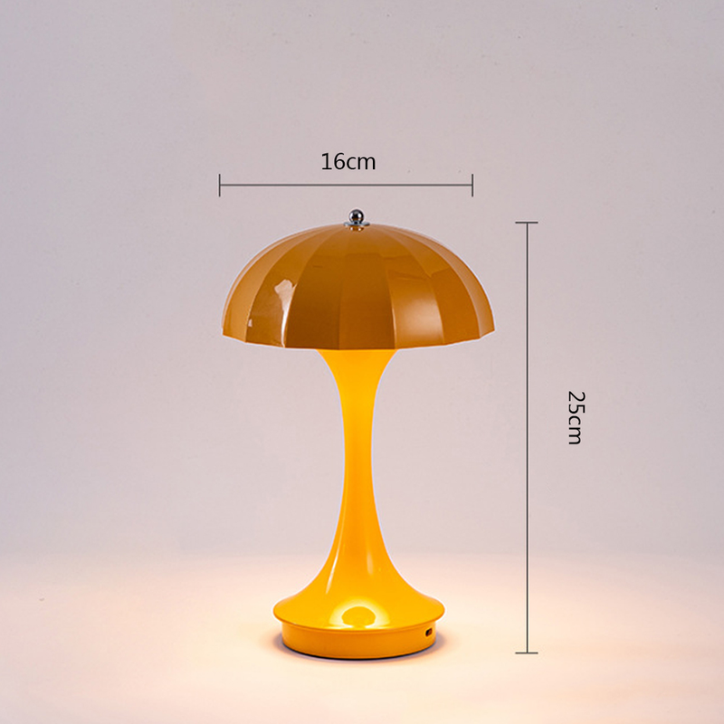 Cogumelo lâmpada de mesa quarto cabeceira flor bud lâmpada medieval criativo escurecimento toque decorativo lâmpada mesa_voghion.com