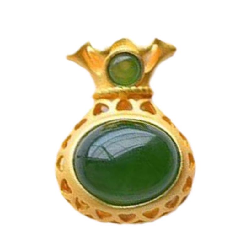 Hochwertige, vielseitige, elegante Halskette mit Geldbeutel aus künstlicher weißer Jade und Jaspis, Fischkorb-Anhänger, High-End-Licht_voghion.com