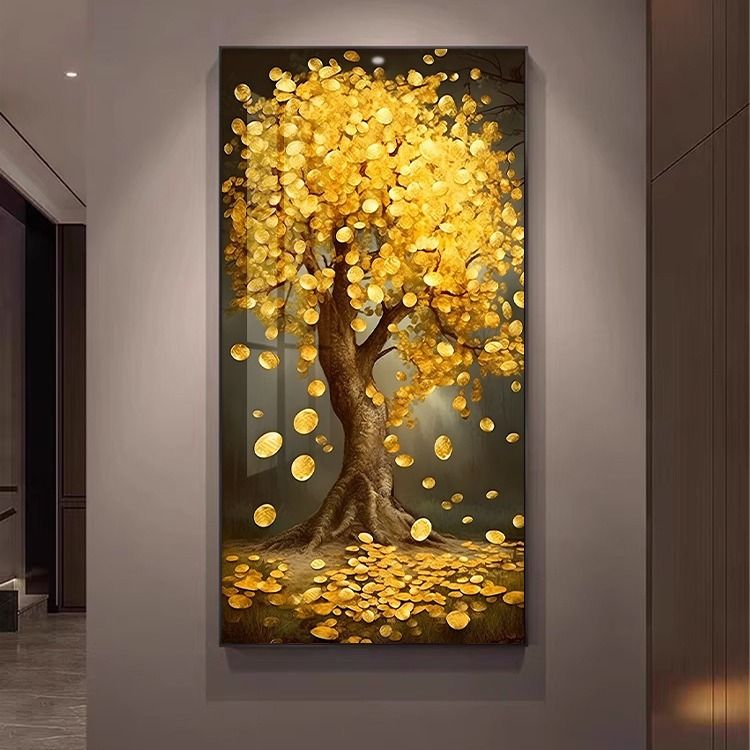Fortune Tree Entryway Decorative Hih-end Corridor Aisle Atmospheric Good Meanin Hanin Modern Simple New Wall_voghion.com