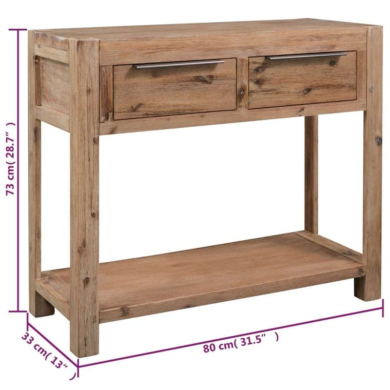 Console Table 32.3"x13"x28.7" Solid Acacia Wood_voghion.com