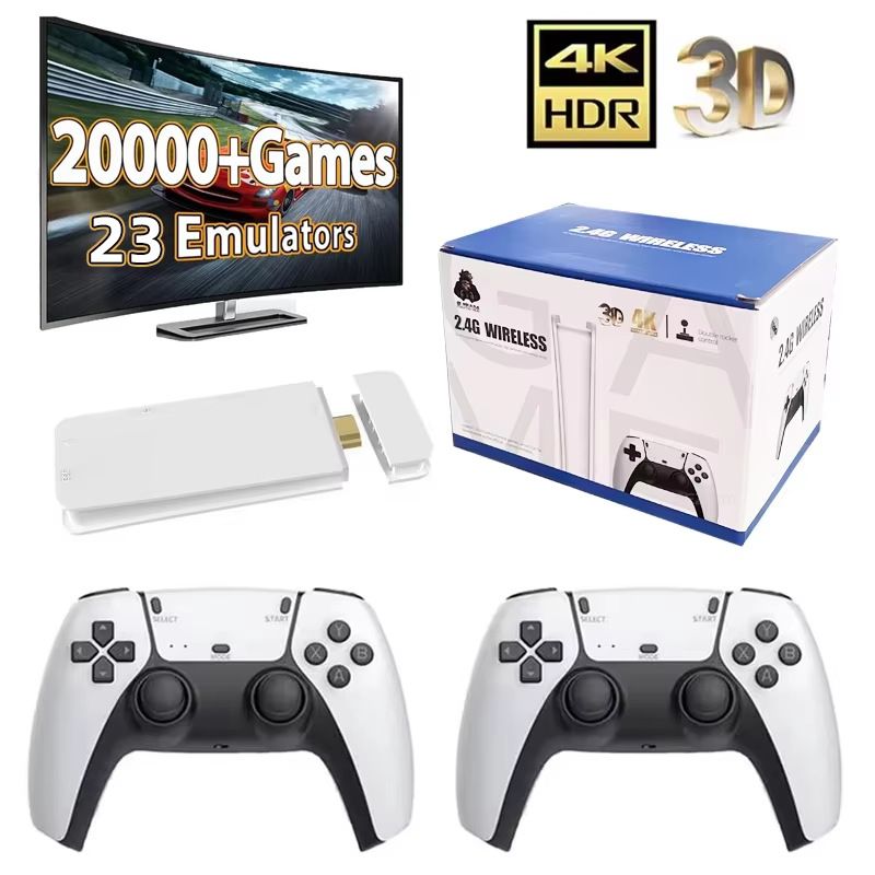Belaidis televizoriaus žaidimų konsolė su HDMI ryšiu, 2.4G, didelės raiškos, 4K, dviejų žaidėjų, retro stiliaus_voghion.com