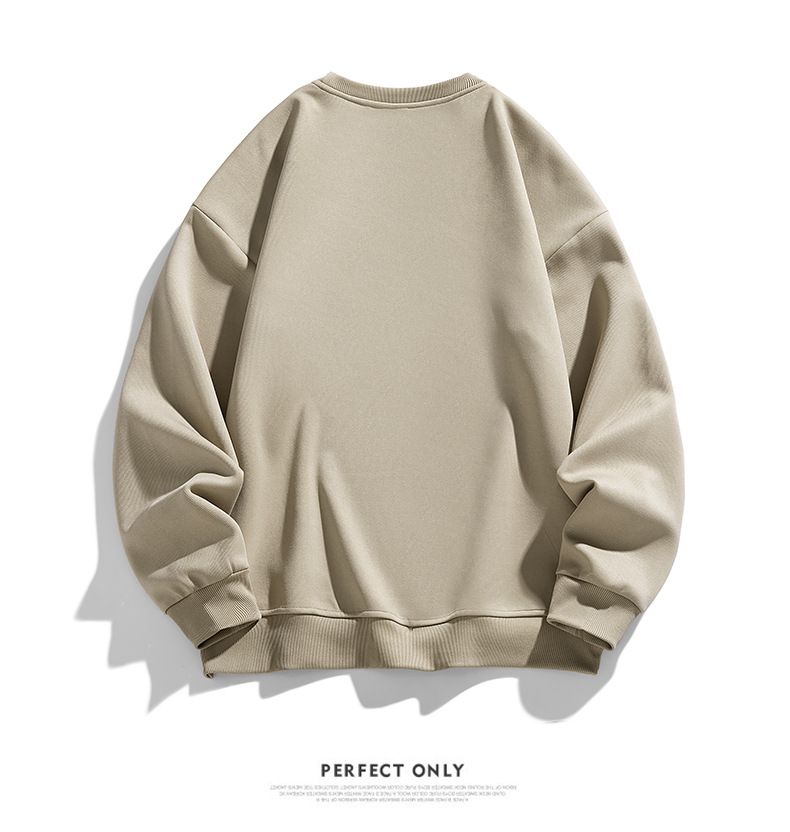 Unisex Heavyweight Linen Blend Crewneck Sweatshirt - Retro Style Oversized Pullover For Streetwear & Minimalist Fashion_voghion.com