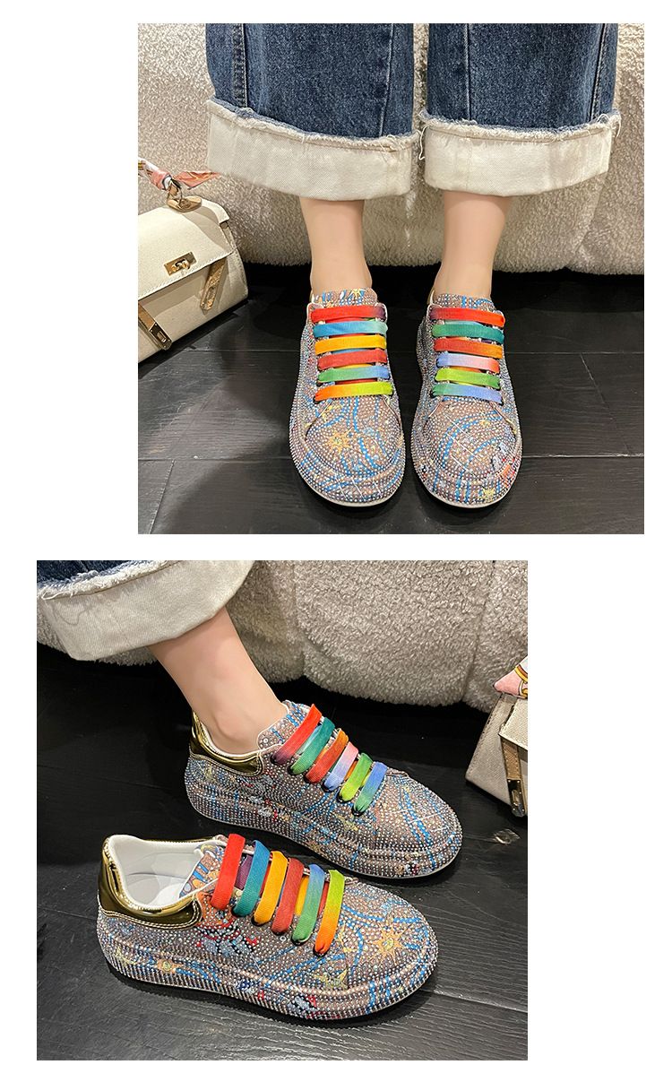 Designer Graffiti Water Diamond Dad Schuhe Damen Neue bequeme trendige Luxus-Einzelschuhe_voghion.com