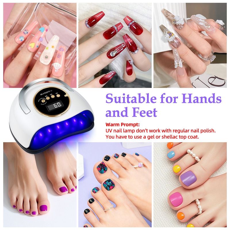 YEVYO 180W UV LED Nail Lamp With 3 Timers And Automatic Sensor Professional Nail Light - White_voghion.com