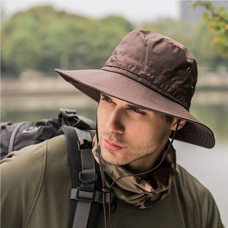 Mode 2024 Militär Panama Safari Boonie Sonnenhüte Sommer Männer Frauen Camouflage Eimer Hut mit String Fisherman Cap_voghion.com