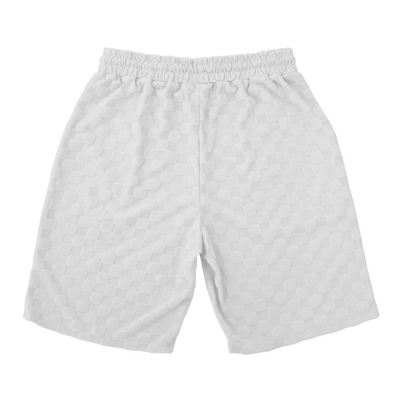 2025 American Oversize Trendy Men's Checkerboard Spring Summer Loose Sports Casual Two-Piece Set_voghion.com