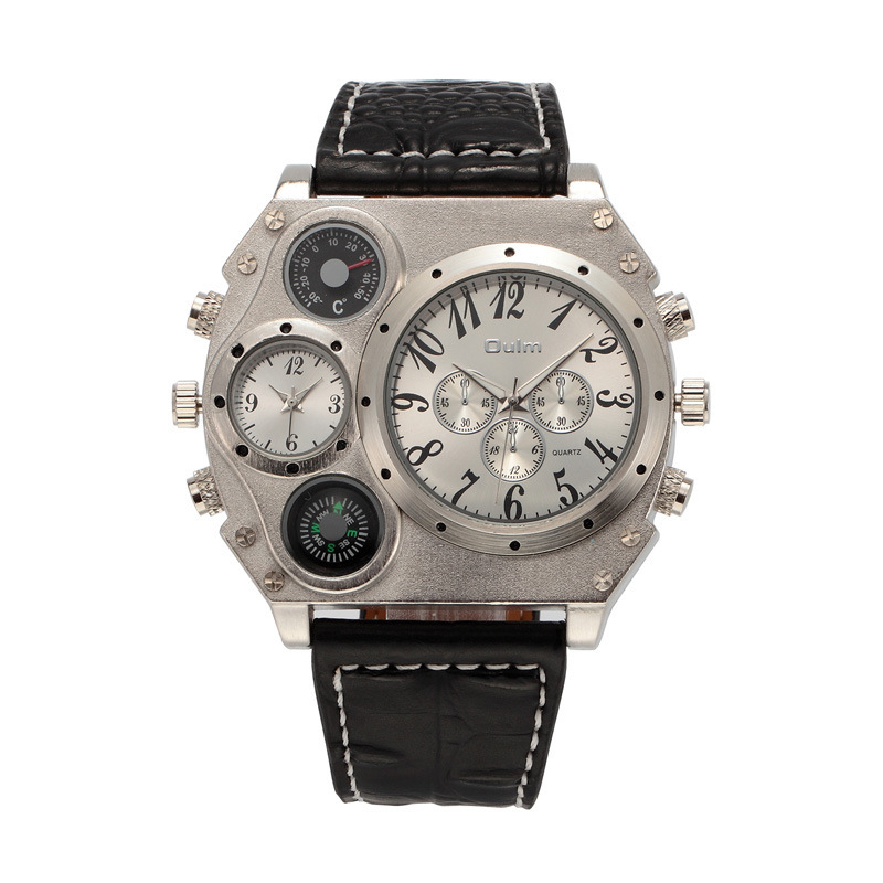 Oulei Large Dial Quartz OULM Brand Belt Men's Military Watch_voghion.com