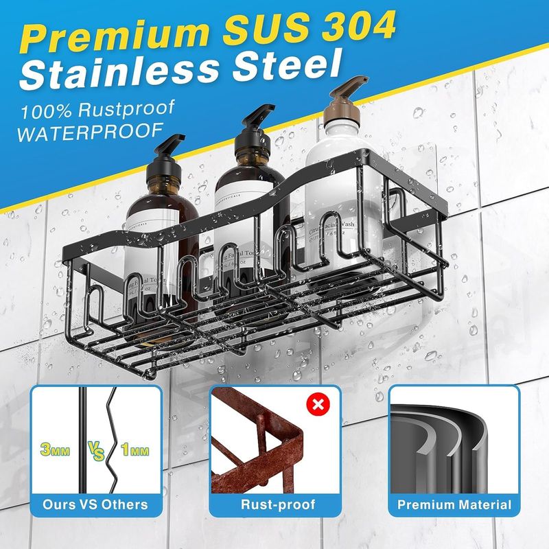Deutsches No-Drill-System | TÜV 18 kg | Chirurgenstahl 304 | Spa-Organizer_voghion.com