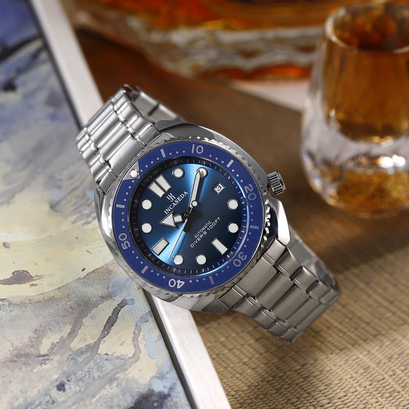 Nuovo orologio subacqueo INCASEDA da uomo, completamente automatico, con meccanismo cavo, classico, luminoso, modello Ghost Water_voghion.com