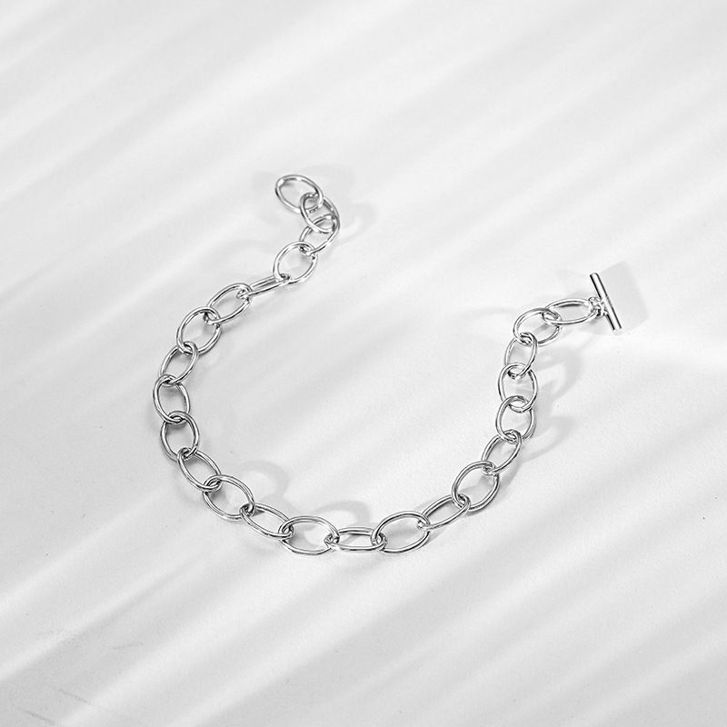 Han Yi Pure Women, Bracciale in argento con catena spessa, Bracciale cubano da uomo, Gioielli hip-hop_voghion.com