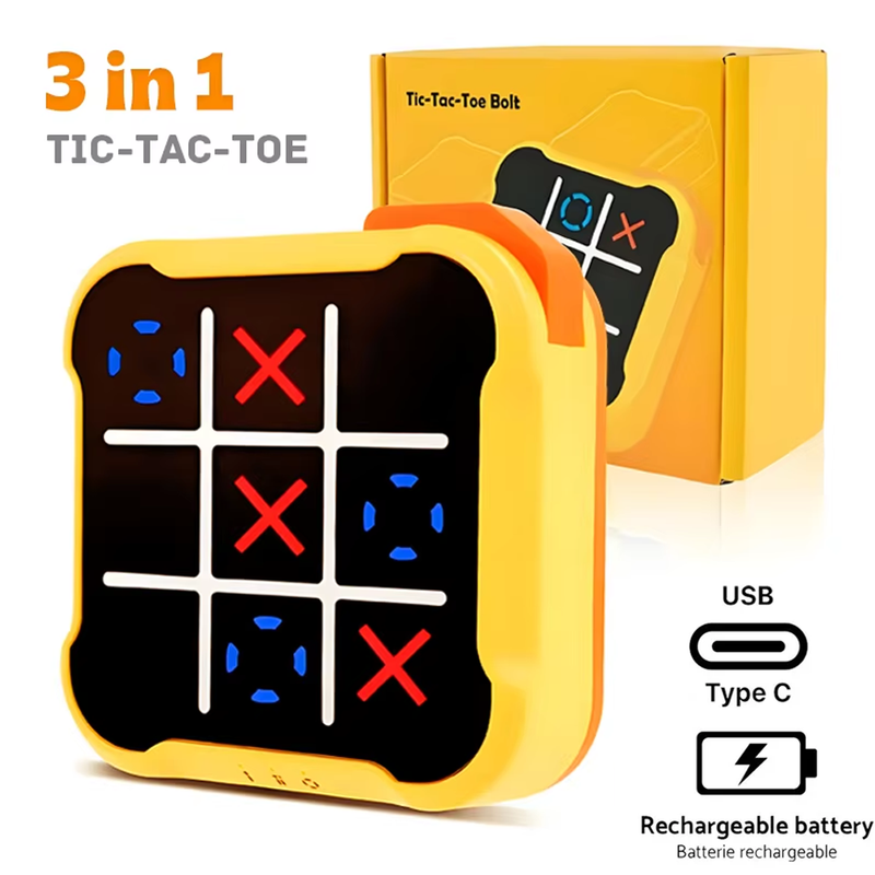3in1 Electronic Tic-Tac-Toe Bolt Chess Multifunctional Children Puzzle Portable Handheld Board Game Toys Kids Gifts_voghion.com