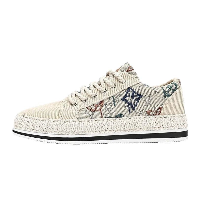 Scarpe basse da uomo in velluto a coste traspiranti e alla moda, in tela e tessuto di vecchia Pechino, versione leggera e sottile._voghion.com