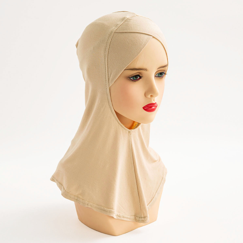 Muslimische Hijab-Mütze aus Modal-Baumwolle, Turban-Mütze, Kreuzkragen-Pullover-Mütze_voghion.com