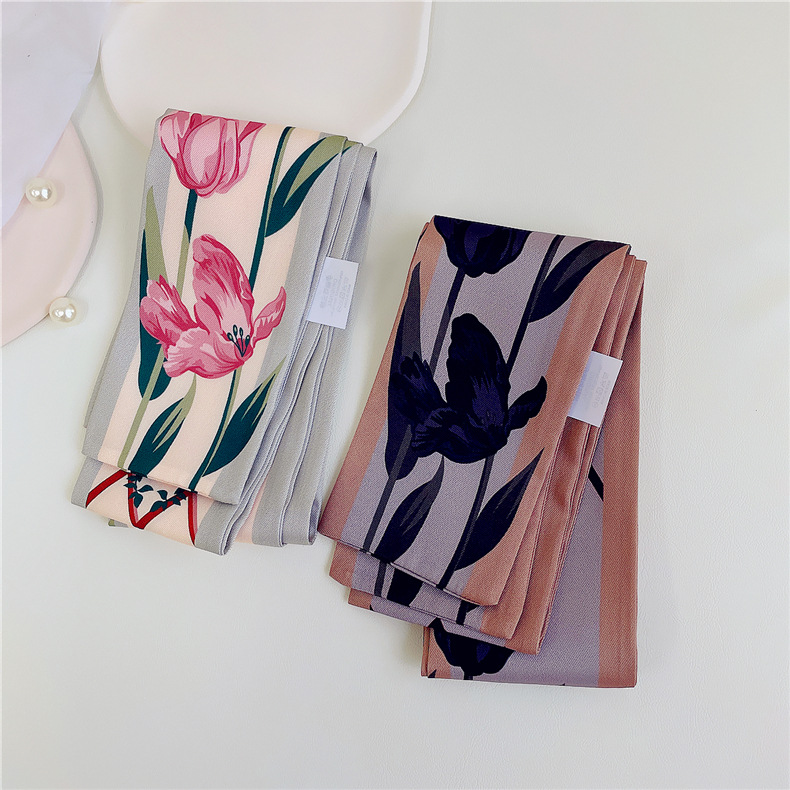 Borsa per rilegatura con cinturino sottile e stretto da donna coreano primavera autunno nuova squisita fascia per capelli tulipano francese con nastro_voghion.com