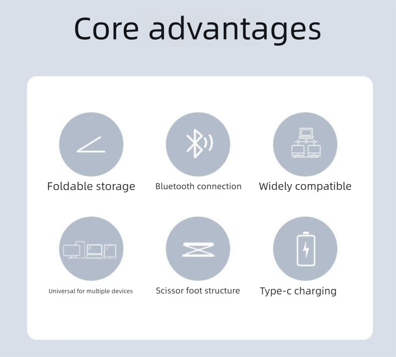 Bluetooth sem fio para celulares, computadores, iPads, tablets, laptops de escritório, teclado dobrável_voghion.com