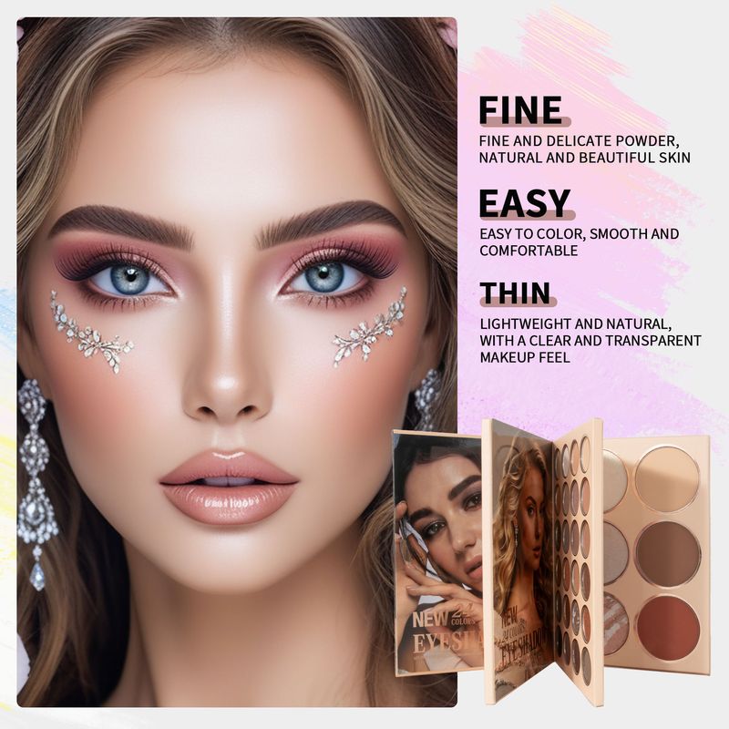 URATM 54-Farben-Lidschattenpalette im Buchstil mit 3 Schichten, Matt und Schimmer, Rouge und Highlighter, alles in einem – hochpigmentiertes, leicht zu verblendendes Make-up_voghion.com