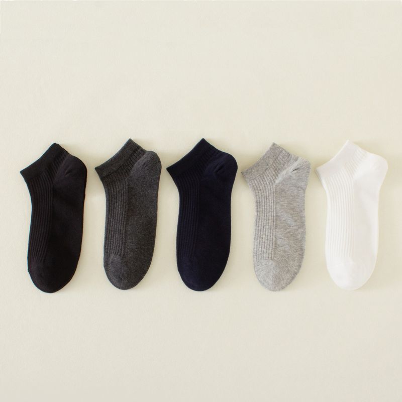 2025d Short Vertical Striped Boat Men's All-Cotton Invisible Non-Slip Business Cotton Socks For Men_voghion.com