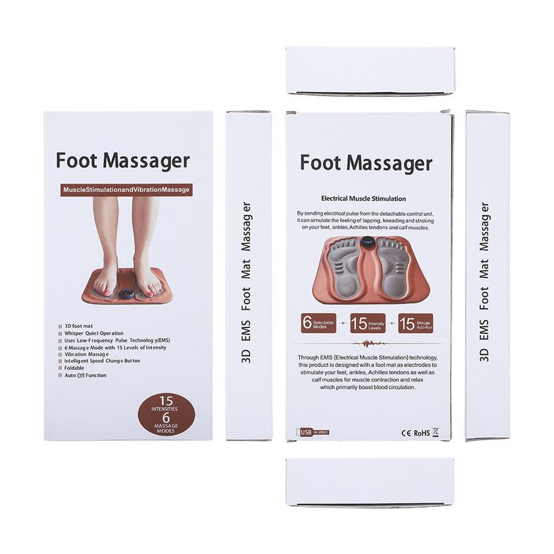 Intelligent EMS micro current pulse meridian health multifunctional sole massage foot pad_voghion.com
