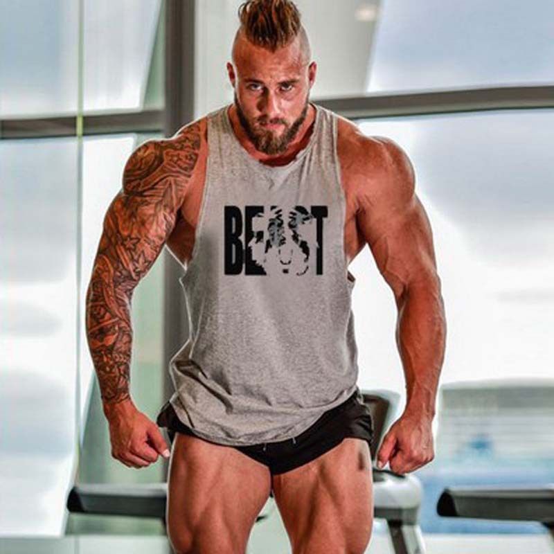 Antrenman Günlük Harf Canavar Baskılı Spor Bölünmüş Fitness Atlet Pamuklu_voghion.com