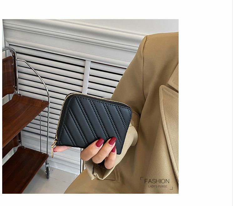 Dámské kabelky, měkká kožená malá peněženka, dámská vyšívací nitě, řemeslná zipová krátká peněženka v japonském stylu, jednoduchá krátká spona, trendy_voghion.com