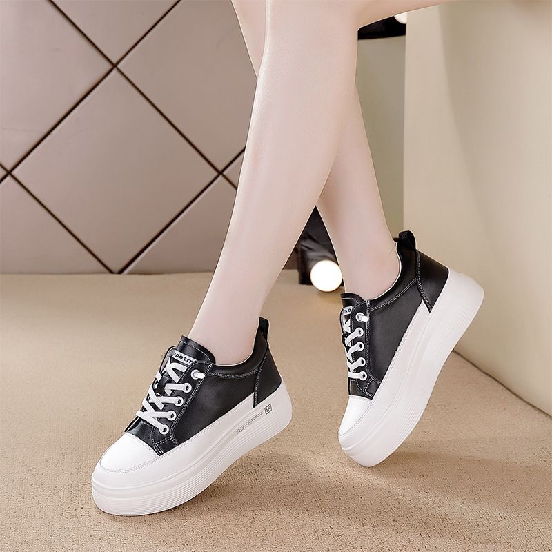2025 Summer New Breathable And Anti Slip Slope Heel With Elevated Low Cut Genuine Leather Elastic Mesh Versatile Trendy_voghion.com