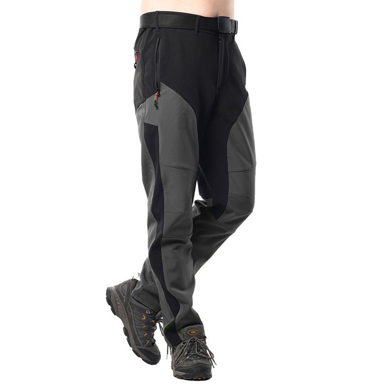 001 Winter Outdoor Soft Shell Jacket Men Fleece Lined Thickened Water-Resistant Skiing Hiking Warm Sports Long Pants Casual_voghion.com