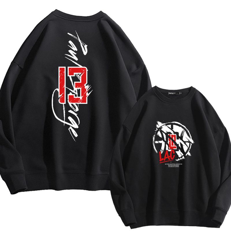 Maglietta girocollo a maniche lunghe con stampa fronte-retro "Basketball Scratchy" taglia 13 per uomo e donna, stesso stile_voghion.com