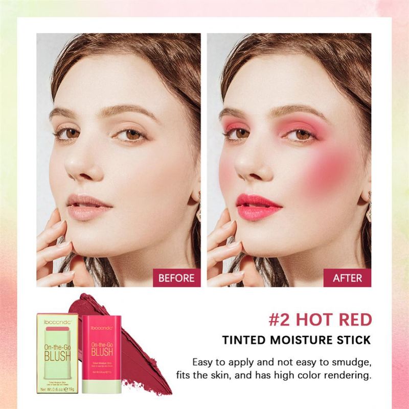 Ūdensizturīgs sejas vaigu sārtuma sārtums Natural Cheek Rouge 3 Colors Silky Smooth Tint Cream Blusher Blush Stick Face Makeup Blusher_voghion.com
