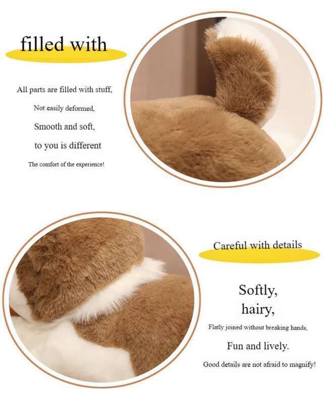 【 1418 People's Collection 】 Soft Cute Dog Plush Toy Husky Sleeping On Bed Pillow Doll Does Not Shed Hair_voghion.com