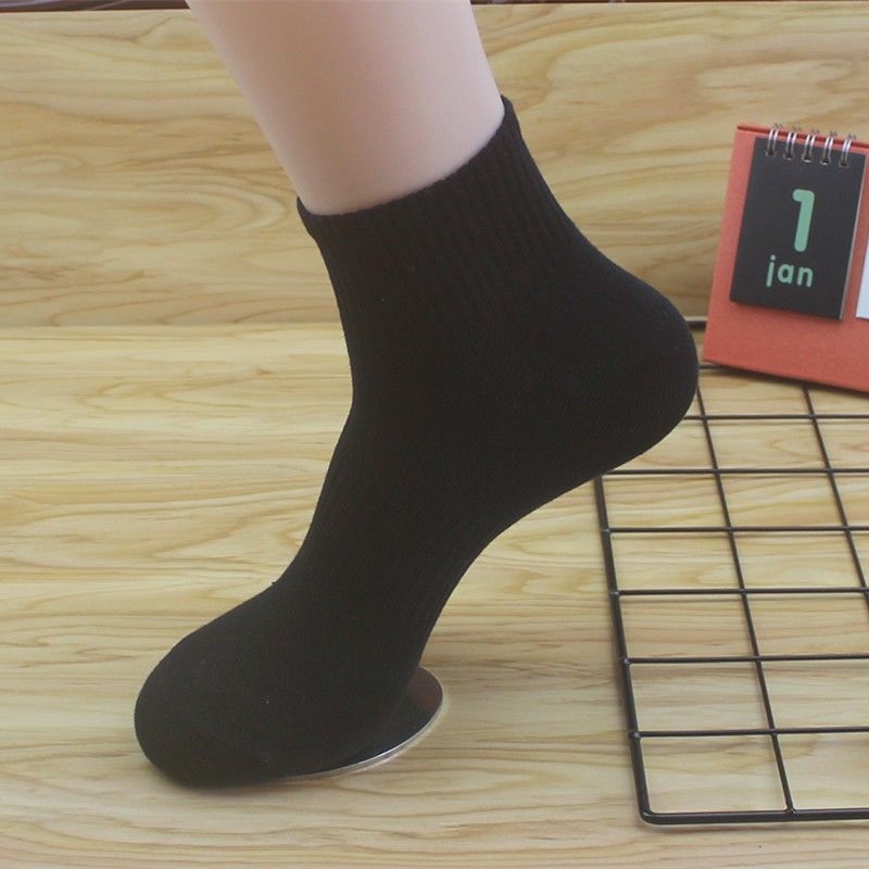 2025d Spring Summer Mid-Calf Men's Pure Cotton Deodorant Sweat-Absorbing Sports Short Thin Breathable Mesh Low-Cut Boat Socks_voghion.com