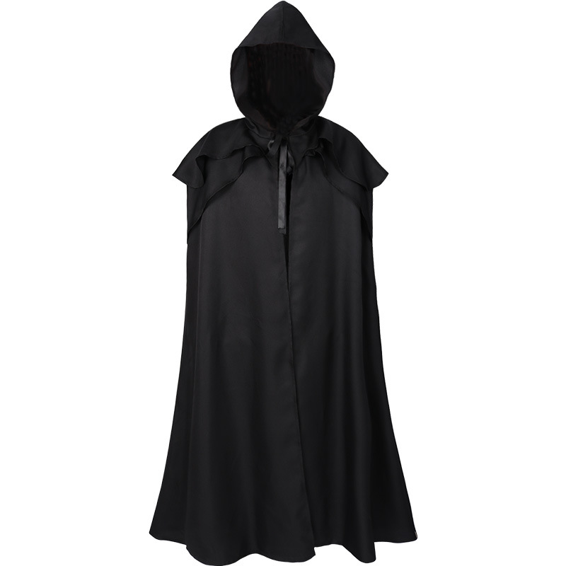 Impreza z okazji Halloween, średniowieczna, wielokolorowa peleryna, gotycka, długa męska peleryna z kapturem_voghion.com