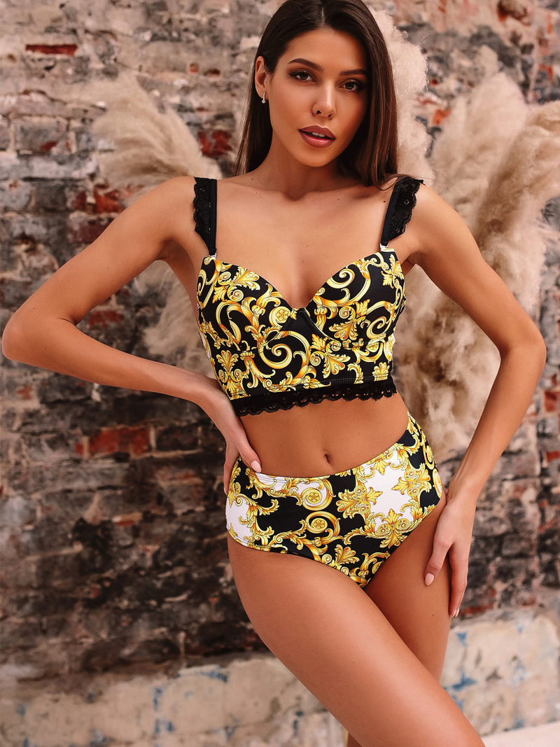 Women's Clothing Split Swimsuit Lace Strap Bikini_voghion.com