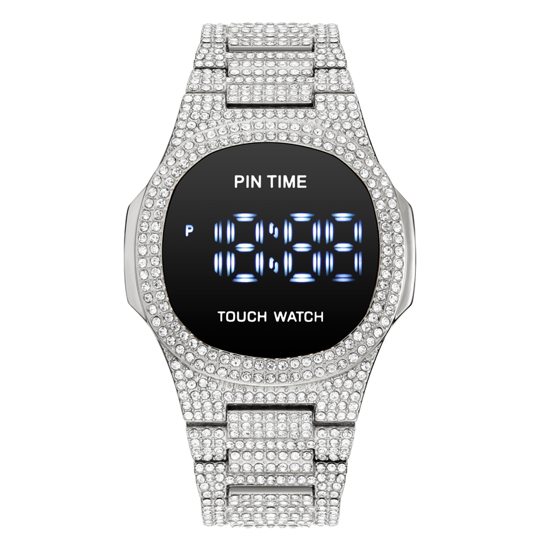 Luxuriöse, minimalistische Digitaluhr für Herren mit Diamantakzenten – wasserdichte Quarzuhr für Business und Freizeit – Roségold, Silber, Gold, Schwarz_voghion.com