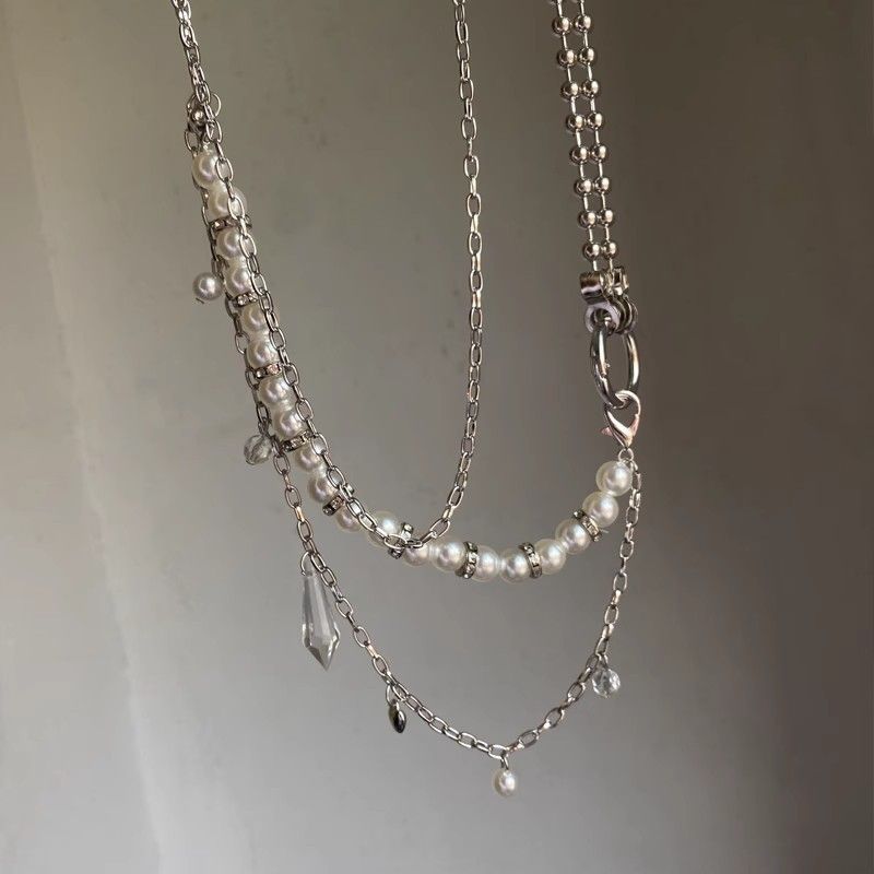 Chaîne de corps unique avec pendentif en perles de cristal pour femme, accessoire tendance, en métal, à bandoulière, pour robe longue_voghion.com