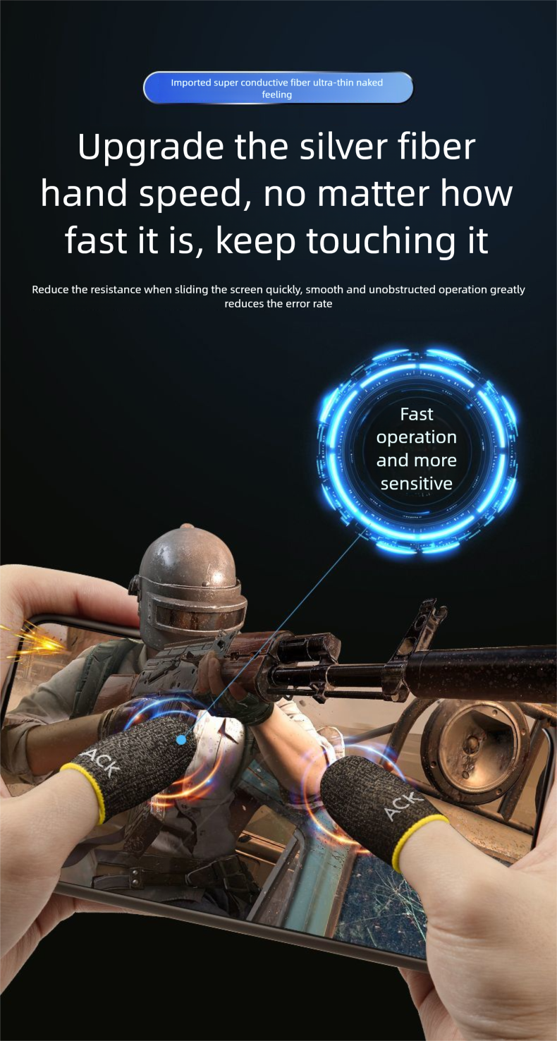 Guanti anti-sudore anti-sudore per giochi mobili AISIKAI Peace Elite Sleeves PUBG, protezione per le dita, ultrasottili, rivestiti in olio_voghion.com