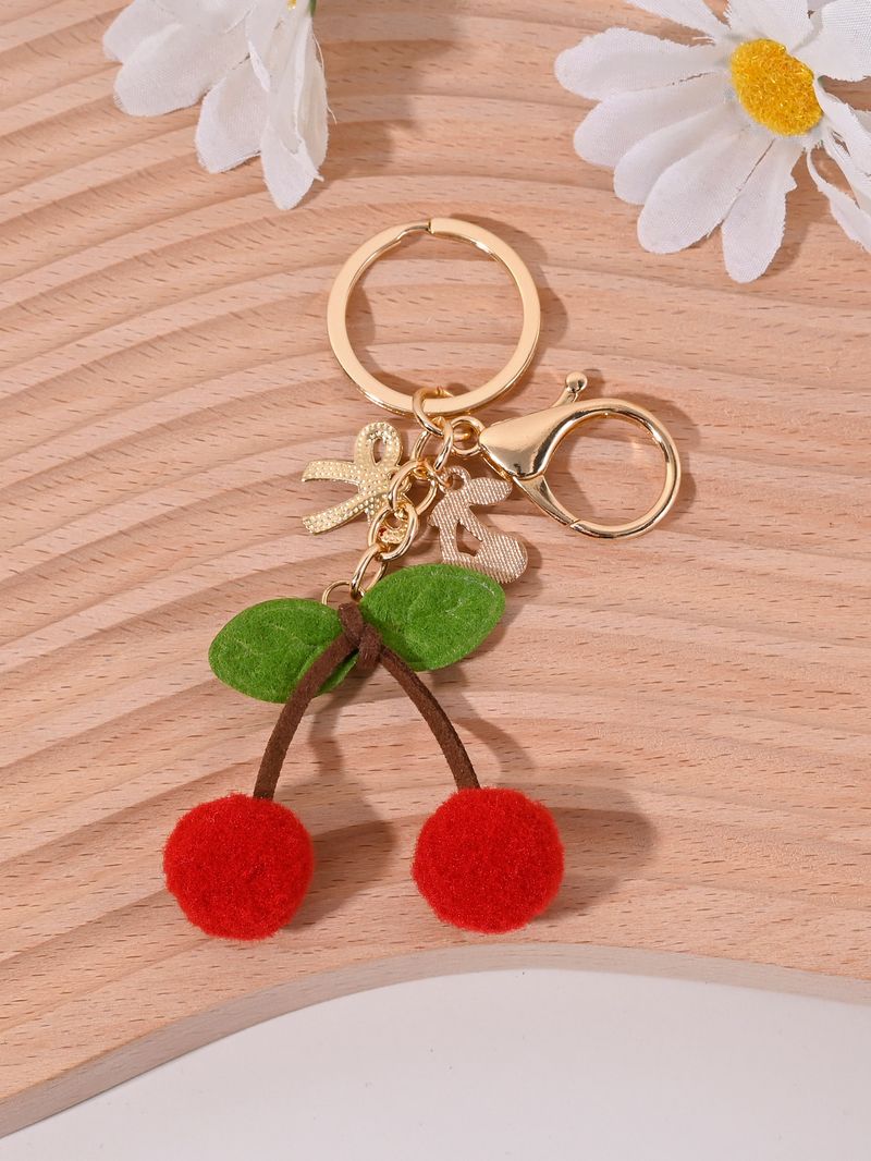 Kirsche Schleife Schlüsselanhänger für Frauen süße Tasche Schlüssel Reißverschluss Anhänger kleines Geschenk_voghion.com