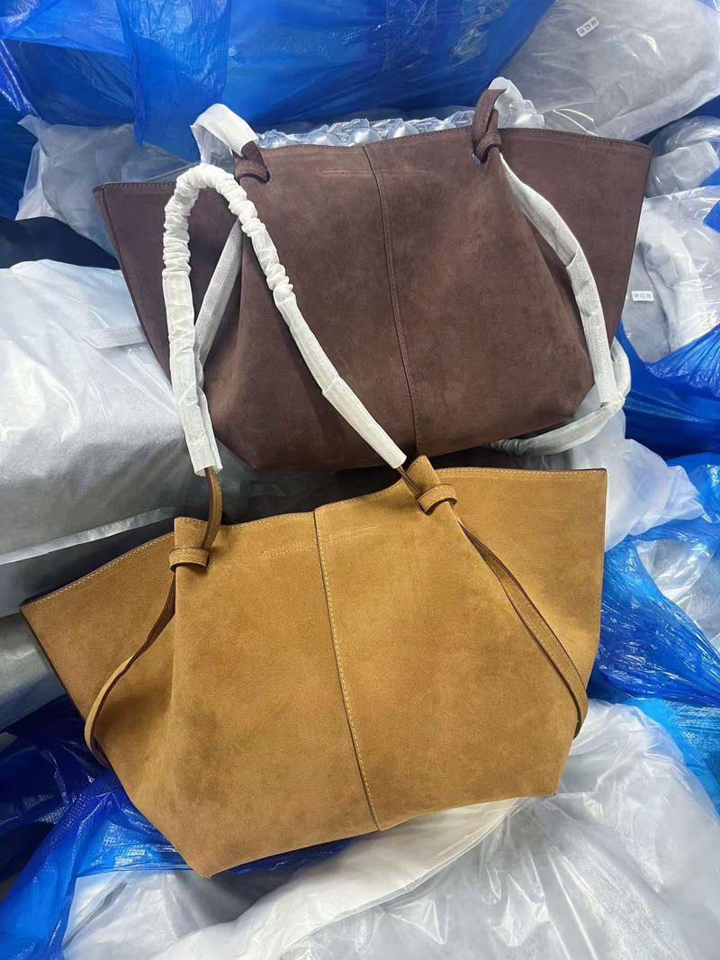 Sac fourre-tout à bandoulière simple grande capacité en daim givré pour femme, nouveauté automne-hiver_voghion.com