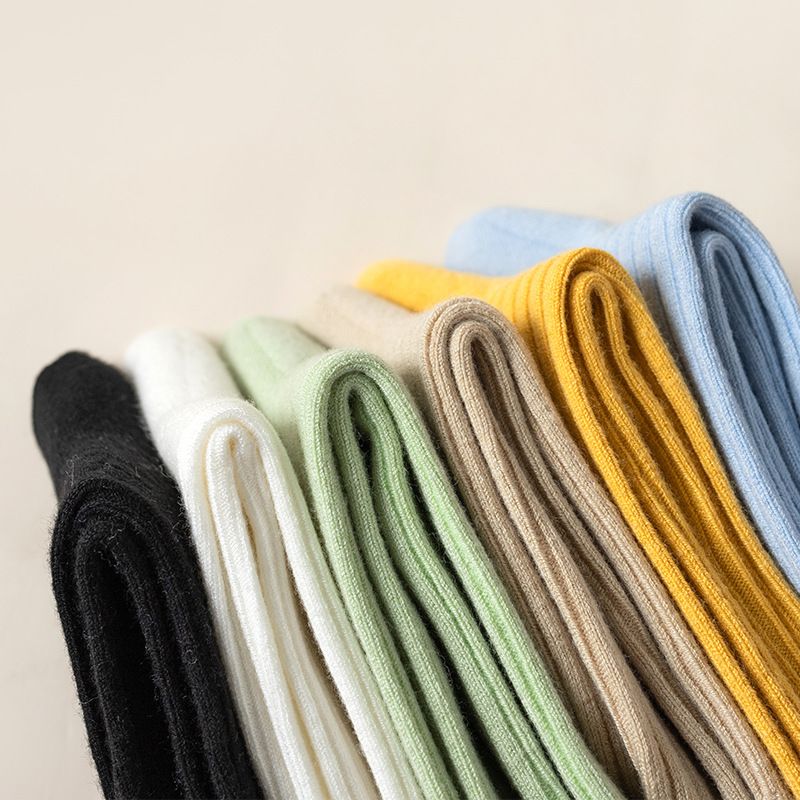 Nuovi calzini in cashmere autunnali e invernali per le donne, calzini in pile in stile giapponese, calzini da donna a tubo centrale tinta unita, calzini in cashmere fatti a mano con doppia cucitura_voghion.com