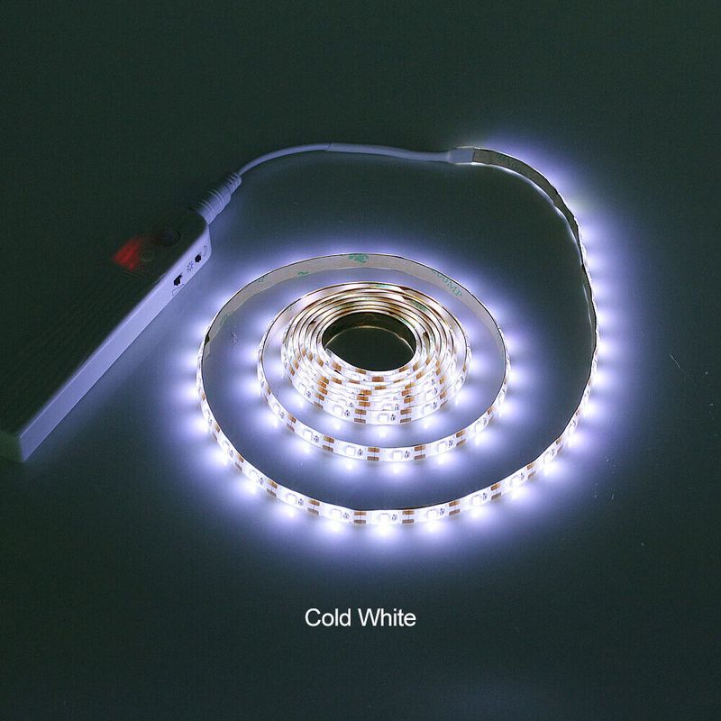 Bande lumineuse LED sans fil avec détecteur de mouvement PIR, alimentée par batterie, idéale pour les escaliers, les armoires ou les placards, Royaume-Uni_voghion.com
