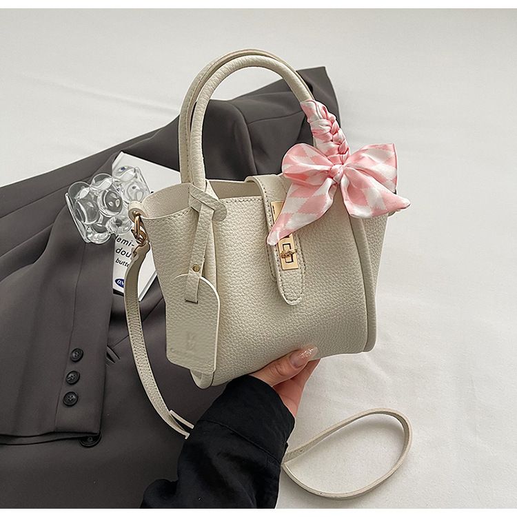 Borsa a mano con chiusura francese tinta unita per donna 2024 nuova borsa a tracolla elegante con tracolla singola e fiocco a farfalla_voghion.com