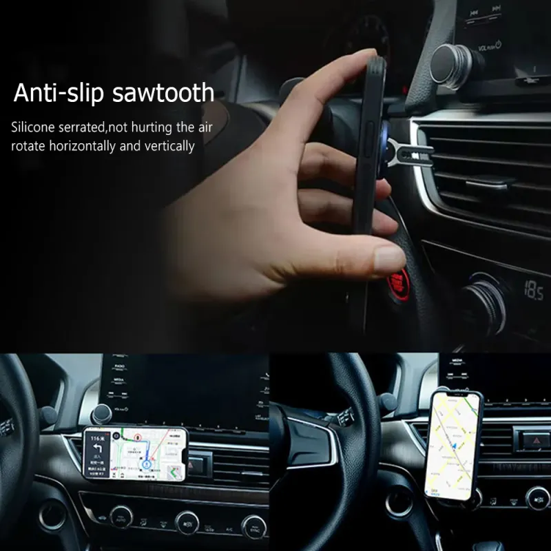 Multipurpose Mobile 360 Degree Car Air Vent Grip Mount Stand Rotation Magnetic Finger Ring Phone Holder Bracket_voghion.com