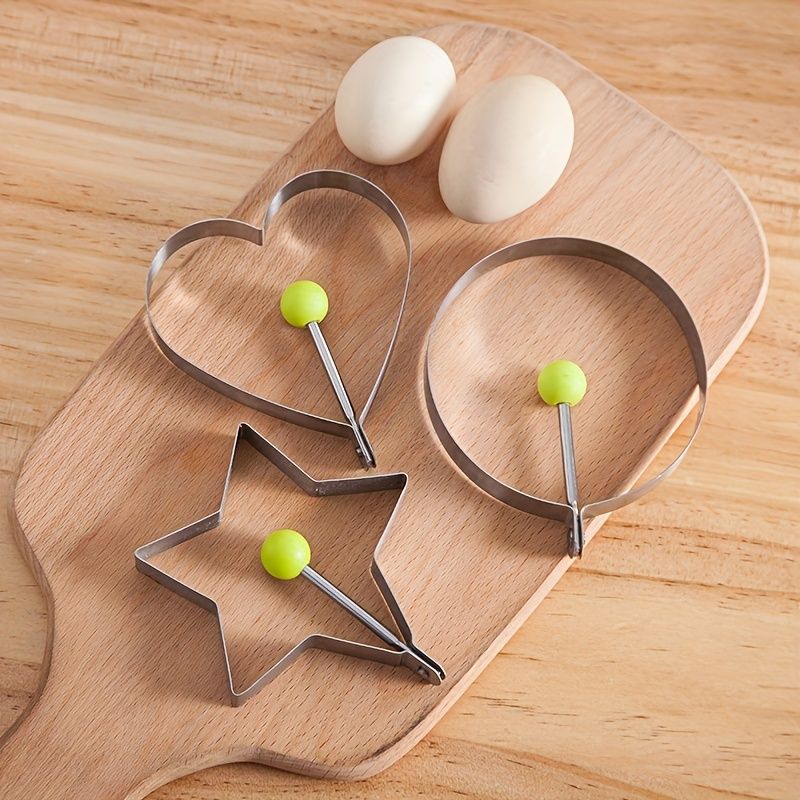 Lot de 5 anneaux à œufs en acier inoxydable - Moule à crêpes parfait pour faire frire des œufs et des omelettes - Gadgets de cuisine pour une préparation facile du petit-déjeuner_voghion.com